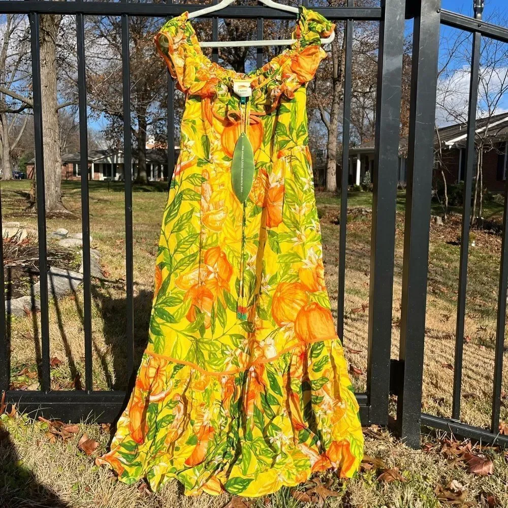FARM Rio Tangerine Midi Dress NWT